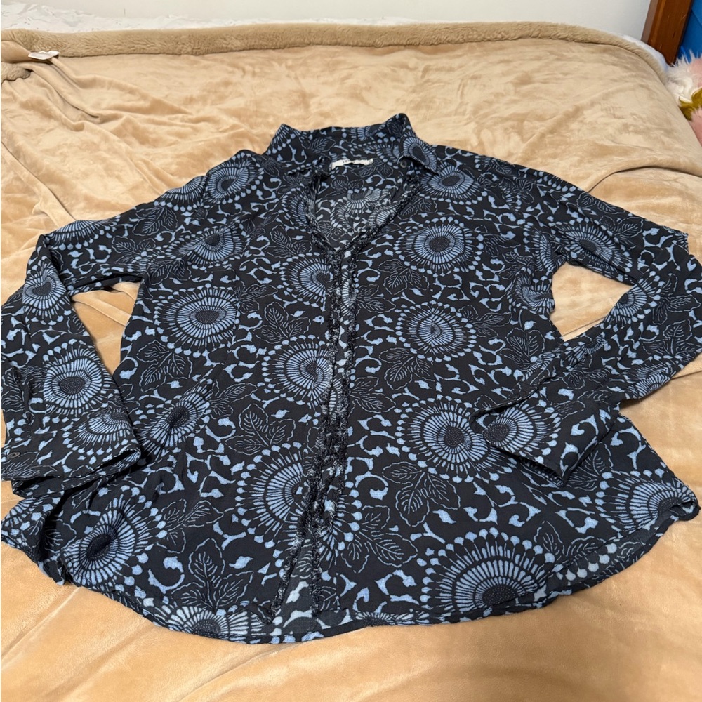 0039 Italy Floral Patterned Women's Top XL